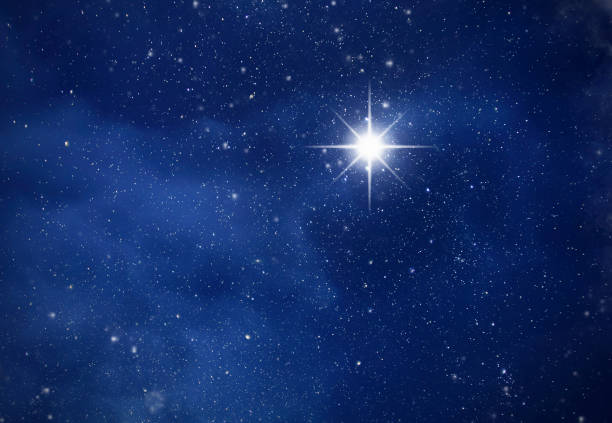 Amazing Polaris in deep starry night sky, space with stars Amazing Polaris in deep starry night sky, space with stars north star stock pictures, royalty-free photos & images