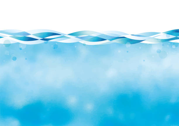 illustrazioni stock, clip art, cartoni animati e icone di tendenza di acquerello superficiale - sea light water surface water form