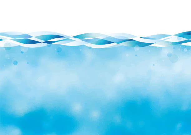 물 표면 수채화 - water surface illustrations stock illustrations