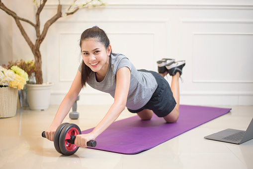 fitness woman exercise in home