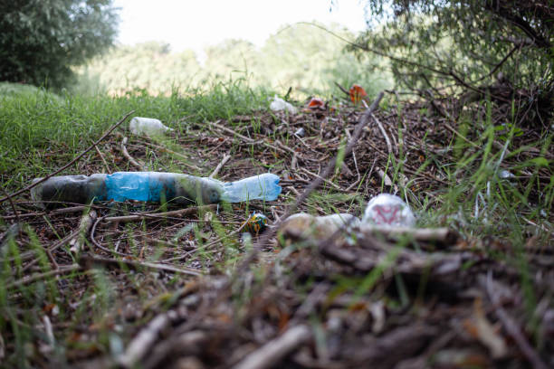 istock Pile of garage on green grass in the nature environment problems. Nature. 1266725810