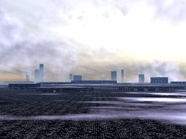 istock Fantastic landscape of Sky and City 1266726416