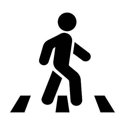 Crosswalk and pedestrian signs. Vector illustration. EPS 10