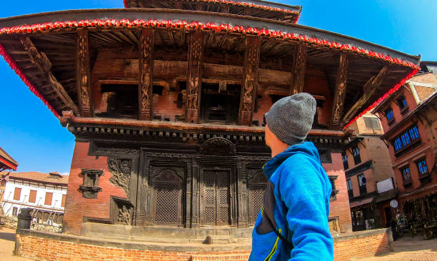 istock Kathmandu - A man admiring the Durbar Square 1266728558