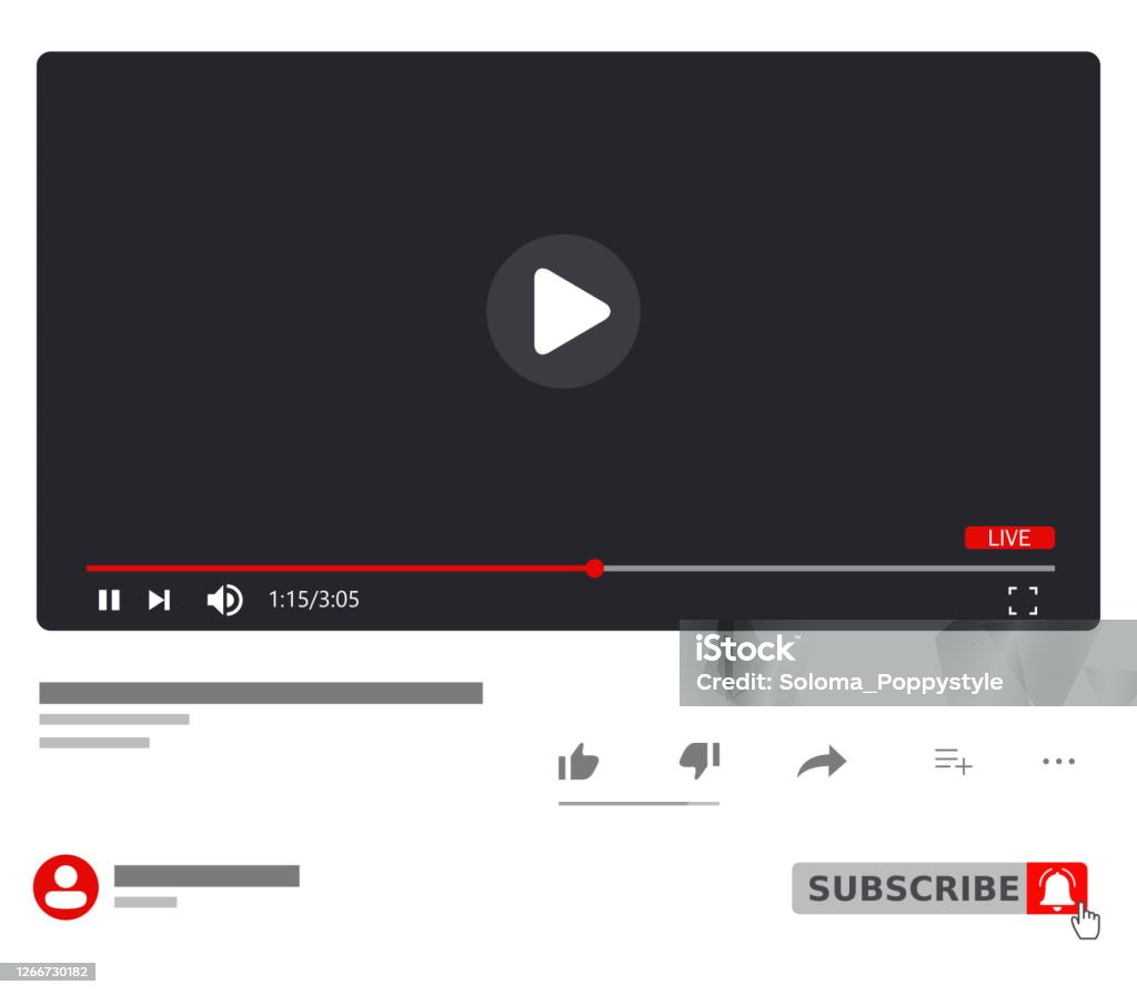 Streaming Window Frame Mockup Live Stream Window Player Multimedia Frame Social Media Vector ...