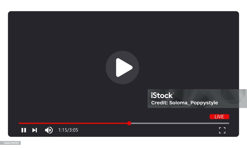 Streaming Window Frame Mockup Live Stream Window Player Multimedia Frame Social Media Vector ...