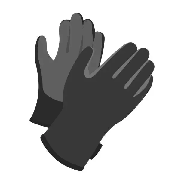 Vector illustration of Gloves worn in winter sports.