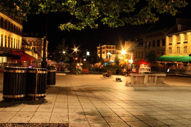 Montreal Summer Nights in Place Jacques-Cartier, Vieux-Montreal (Old Montreal), Ville-Marie in Montreal, QC, Canada on September 3, 2015 place jacques cartier stock pictures, royalty-free photos & images