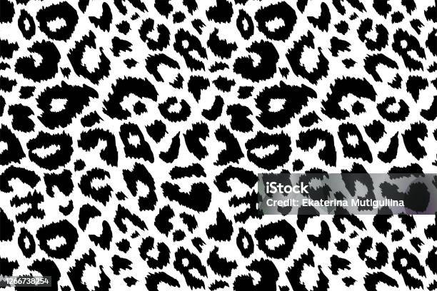 Trendy Leopard Pattern Background Hand Drawn Fashionable Wild Animal Cheetah  Skin Black White Texture For Fashion Print Design Banner Cover Wallpaper  Vector Illustration Stock Illustration - Download Image Now - iStock