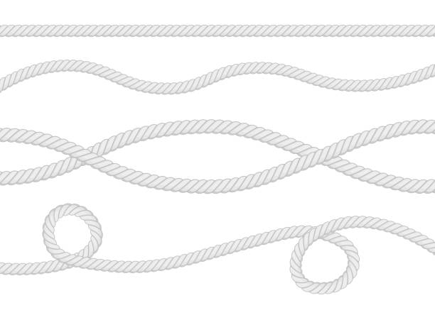 istock Set of different thickness ropes isolated on white. Vector stock illustration. 1266738381
