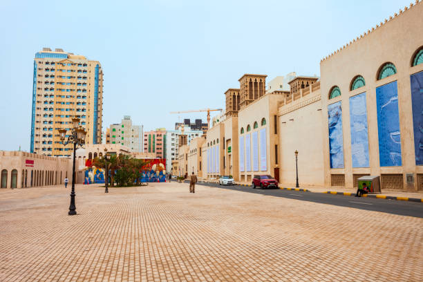 Sharjah Art Museum in UAE SHARJAH, UAE - MARCH 01, 2019: The Sharjah Art Museum is located in the centre of Sharjah city in United Arab Emirates or UAE sharjah city stock pictures, royalty-free photos & images