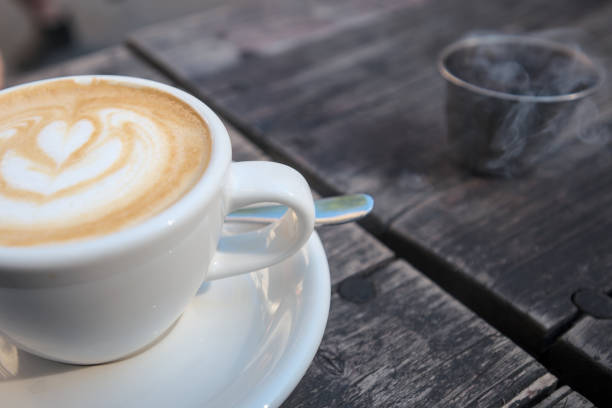 istock Oat Milk Cappuccino With Drawn Heart 1266742205
