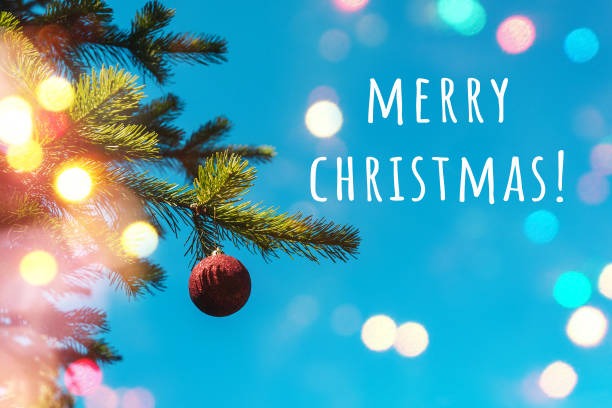 istock Christmas background. Red ball on fir branch. 1266743912