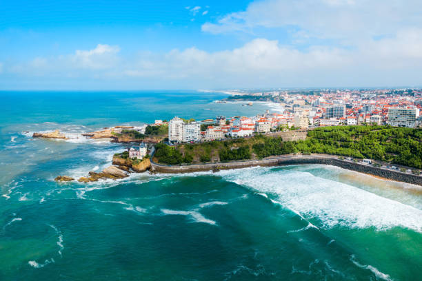 istock Biarritz aerial panoramic view, France 1266746503