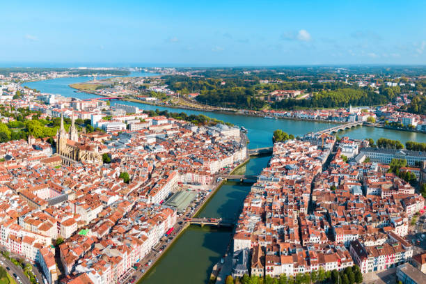 istock Bayonne aerial panoramic view, France 1266746517