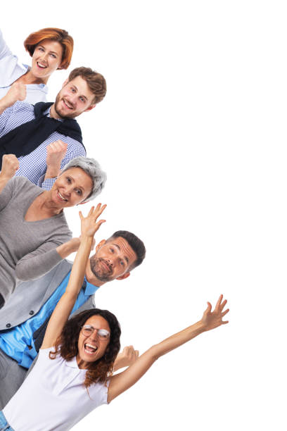 Multi ethnic young adults enjoying on a party outdoor.