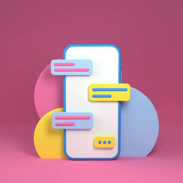 istock 3d render illustration the white smartphone, Application and social media concept, communication, messenger. Mock-up phone empty screen on pink background 1266748017
