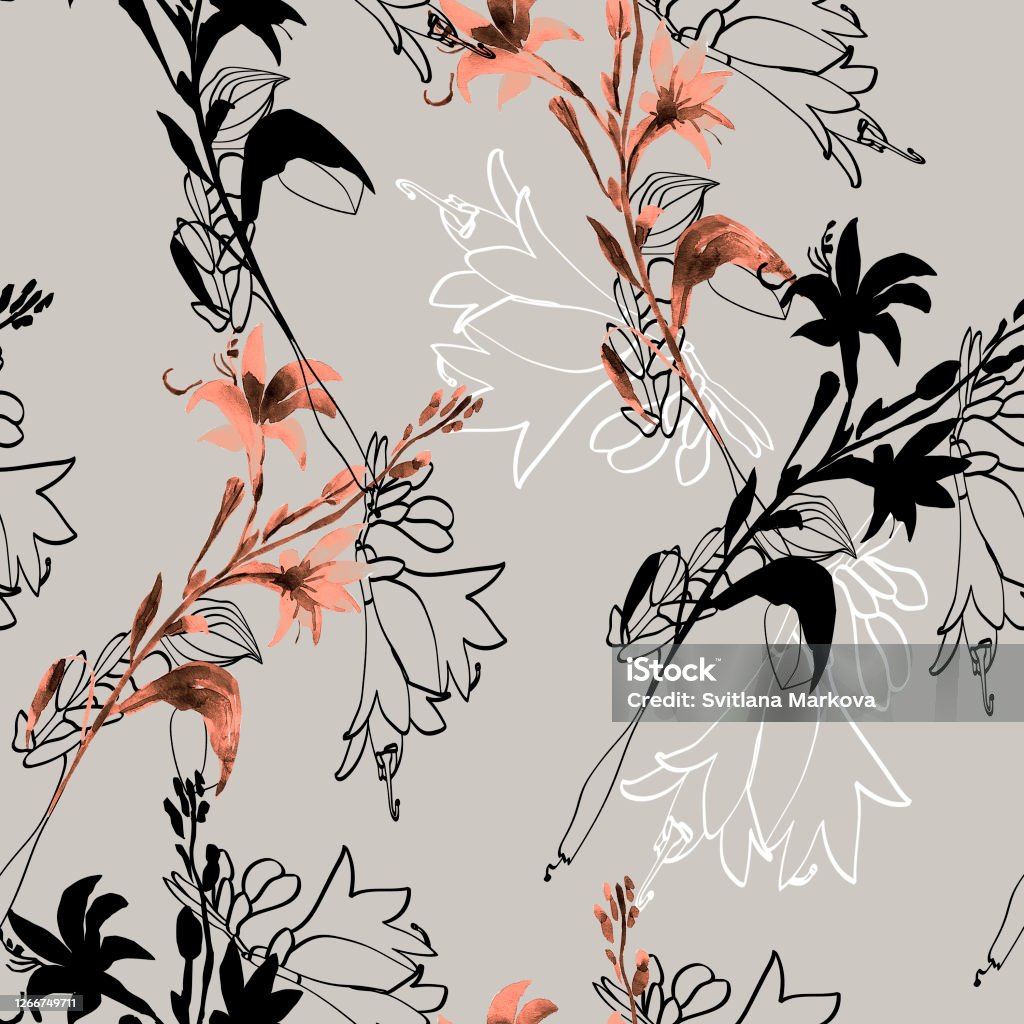 Tuber Pattern Tuber Flowers Seamless Pattern Stock Illustration - Download Image Now ...