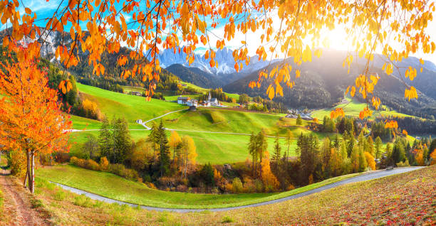 istock Santa Maddalena village in Dolomites 1266750036
