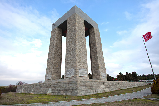 Çanakkale, Turkey, February 9, 2017 : Visit of Canakkale Martyrs' Memorial Against to Dardanelles Strait