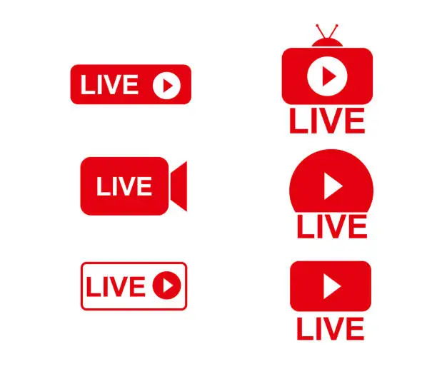 Vector illustration of Live stream logo