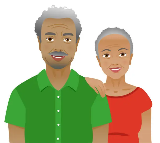 Vector illustration of Elderly man and woman