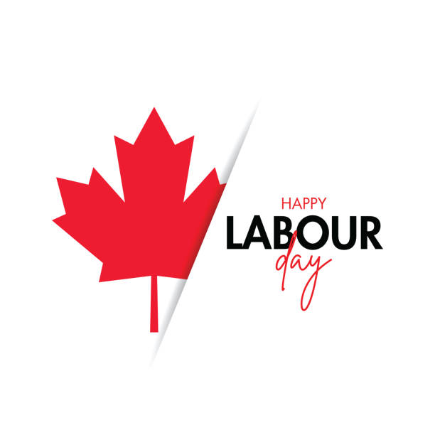 illustrazioni stock, clip art, cartoni animati e icone di tendenza di poster del labour day. felice giorno dei lavoratori. canada happy labour day illustrazione vettoriale illustrazione stock illustrazione - one canada square