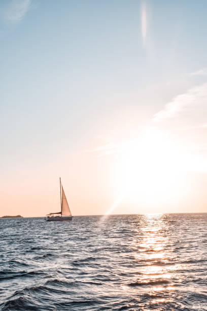 istock Sailing ship sailing across the ocean 1266752141