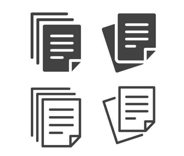 dokumente - illustration icons - papier stock-grafiken, -clipart, -cartoons und -symbole