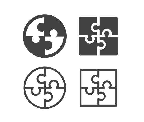 Puzzle - Illustration Icons Puzzle, harmony stock illustrations