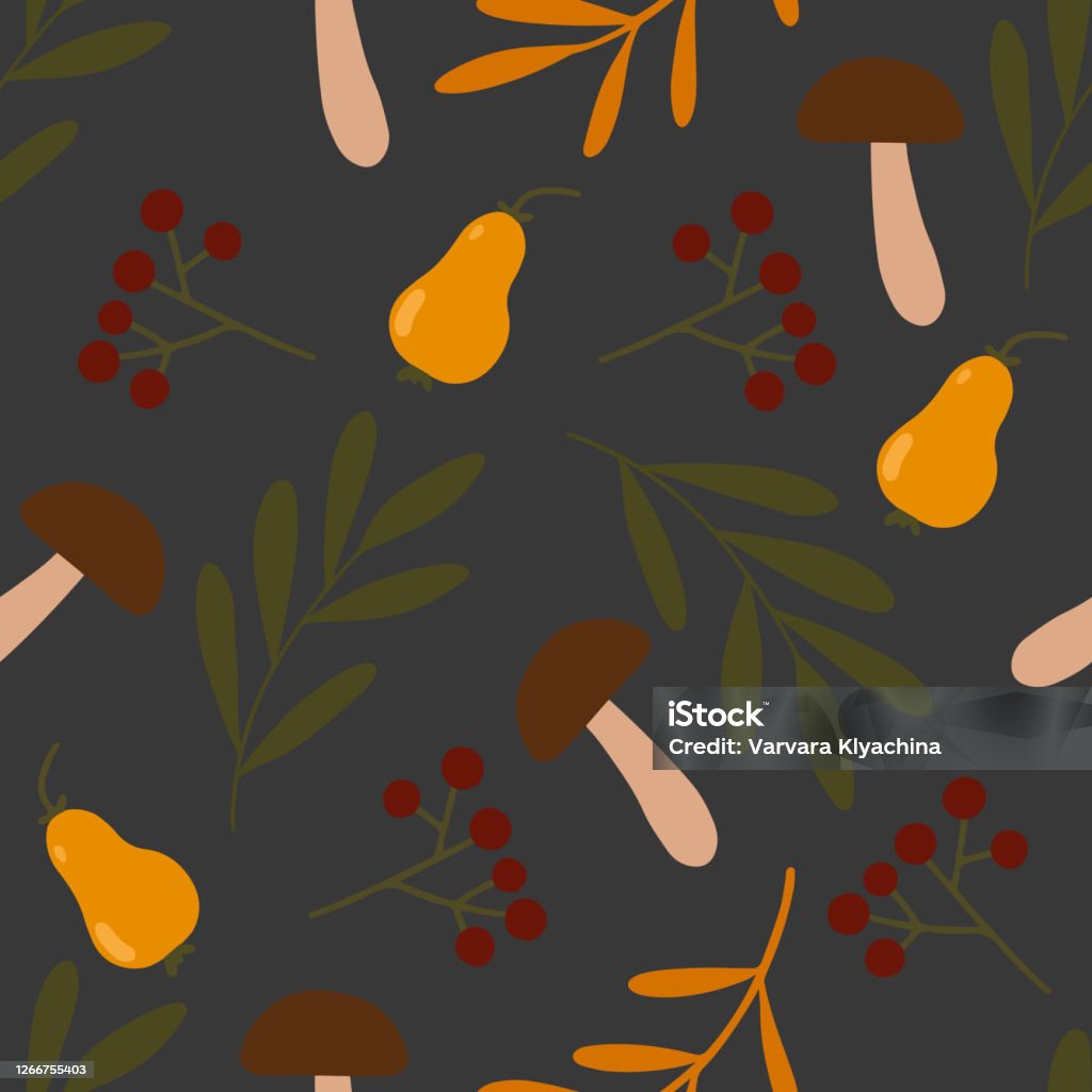 Fall Animal Patterns Seamless Autumn Pattern With Fall Essentials Stock Illustration ...