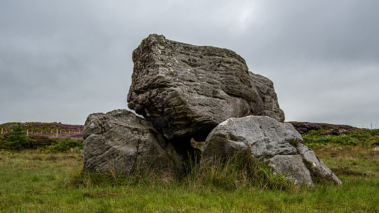 An ancient mythical configuration of three large stones with ancient carvings located on Craigmaddie Muir, Scotland. The purpose of the stones  is still unknown