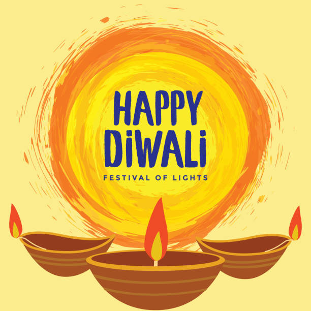 kolorowy projekt plakatu na diwali festival - happy holidays stock illustrations