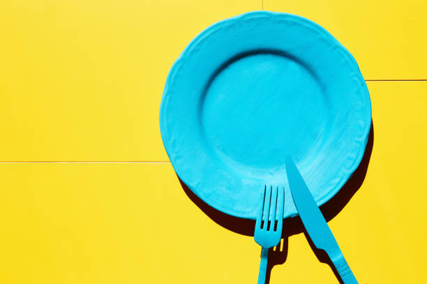 Kitchen utensils and dining collection painted with acrylic paints