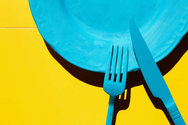 istock Kitchen utensils and dining collection painted with acrylic paints 1266766413