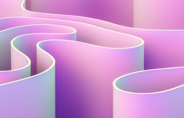 istock Abstract 3d art background with curve shape. Holographic color. 1266776332