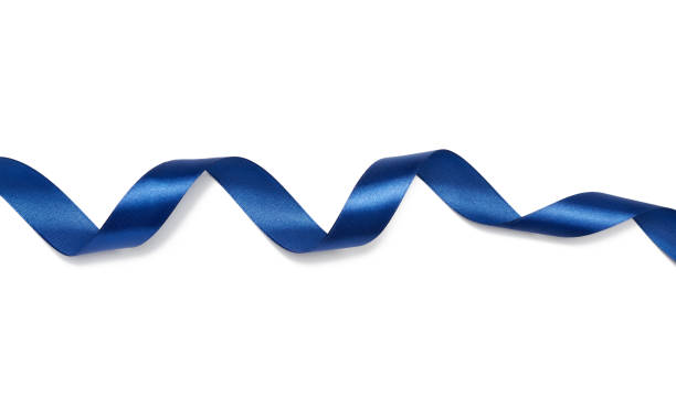 istock twisted blue silk ribbon isolated on white background 1266780076