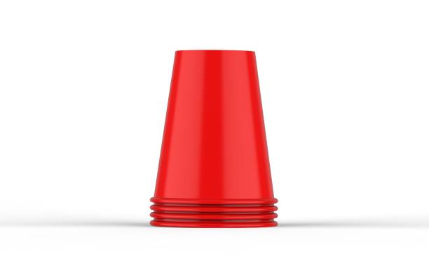 istock Blank red paper cup mockup template on isolated white background, ready for your design presentation, 3d illustration 1266781968