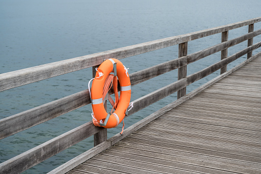 Lifebuoy on a pier