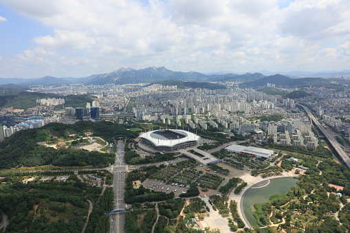 Susaek, Susaek Station, Eunpyeong-gu, Seoul, aerial photography taken with a drone