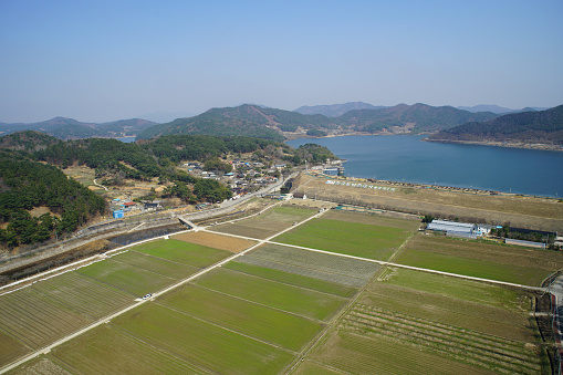 Glory shot by drone, Jeollanamdo, Korea, aerial photography