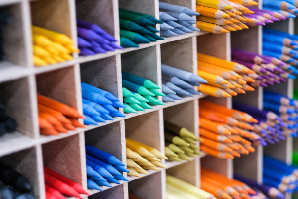 istock Colorful pencils in art store 1266789648