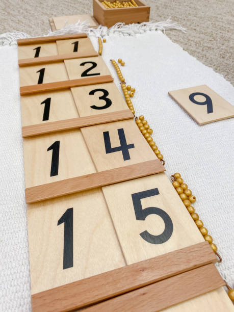 istock Montessori material blessing wood board 1 with golden material 1266791166