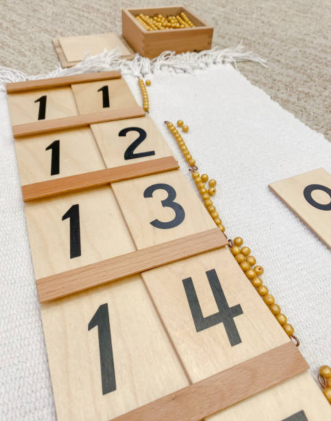 istock Montessori material blessing wood board 1 with golden material 1266791167