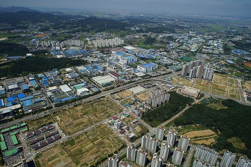 Cheonan, Chungcheongnam-do, Chungcheongdo, Korea, aerial photography taken by drone