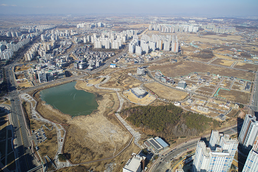 Pyeongtaek, Gyeonggi-do, Korea, aerial photography taken by drone