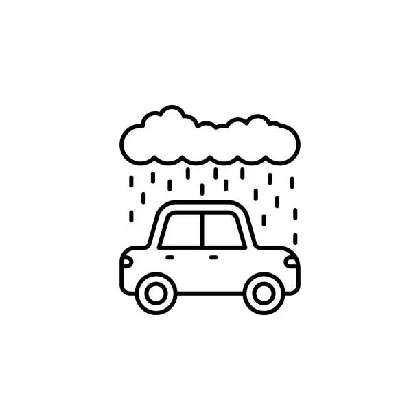 Vector illustration of Rain car carwash cloud icon. Element of car wash thin line icon