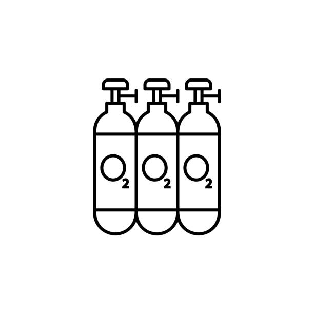 Oxygen tank icon. Element of future business thin line icon Oxygen tank icon. Element of future business icon on white background oxygen tank regulator stock illustrations