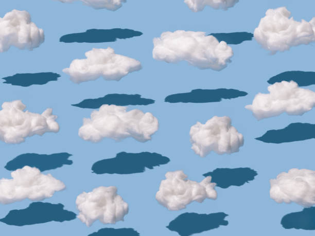 istock Abstract minimal patters made with clouds on pastel blue backgorund. Sky and cloud background. 1266797786