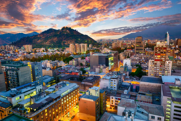 istock Evening panorama of Santiago de Chile 1266798989